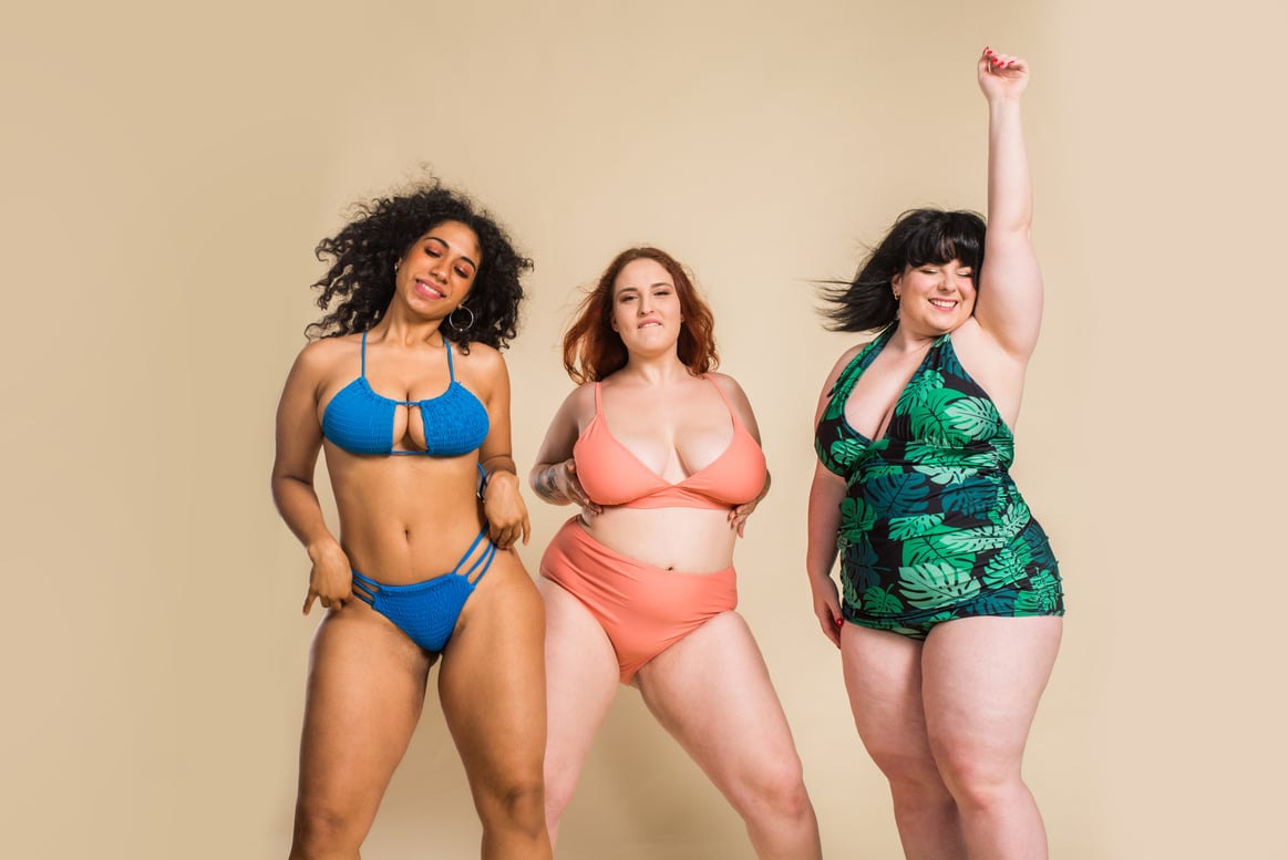 Plus Size Women Posing for Body Acceptance